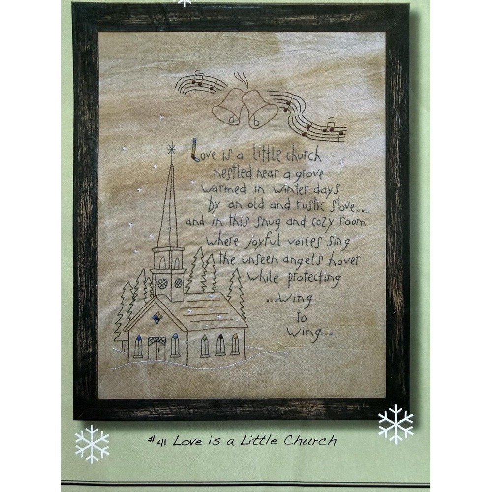 Nutmeg Hare Stitchery Pattern ~ LOVE IS A LITTLE CHURCH # 41